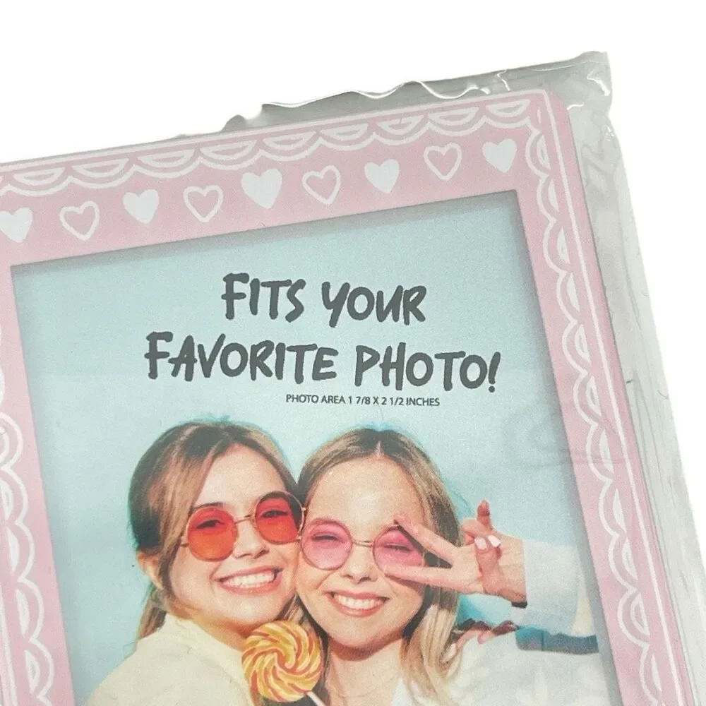Perfect Match Magnetic Photo Frame Pink Heart Fridge Magnet 1.75x2.5 Photo